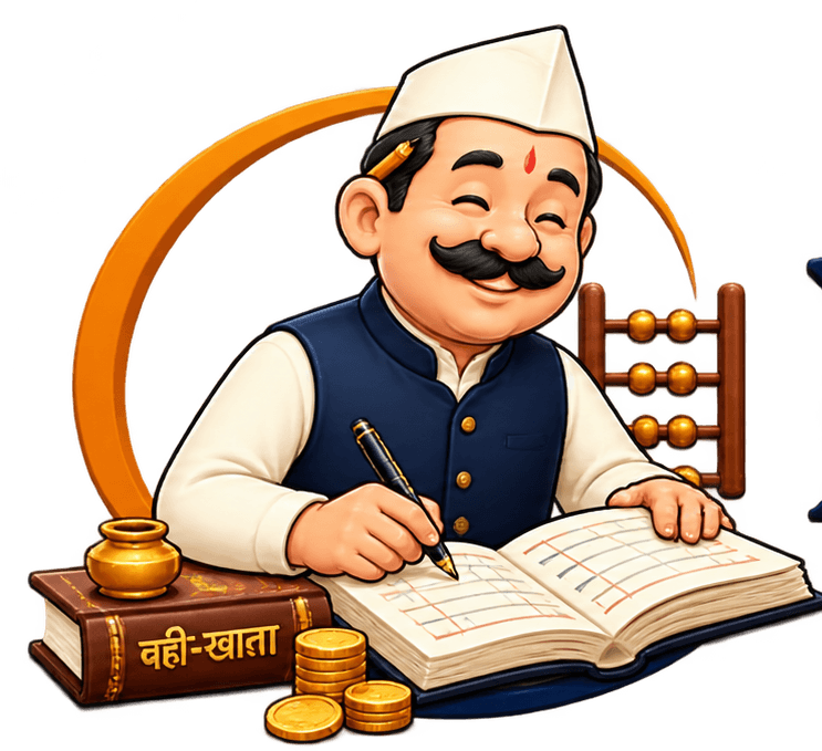 Munim Ji — friendly accountant character mascot